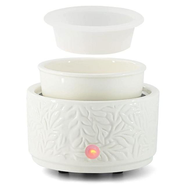 ElusiaKa Wax Melt Warmer with 1 pc Silicone Dish Candle Wax Burner Ceramic 3-in-1 Oil Warmer Electric Wax Melter Fragrance Warmer for Scented Wax