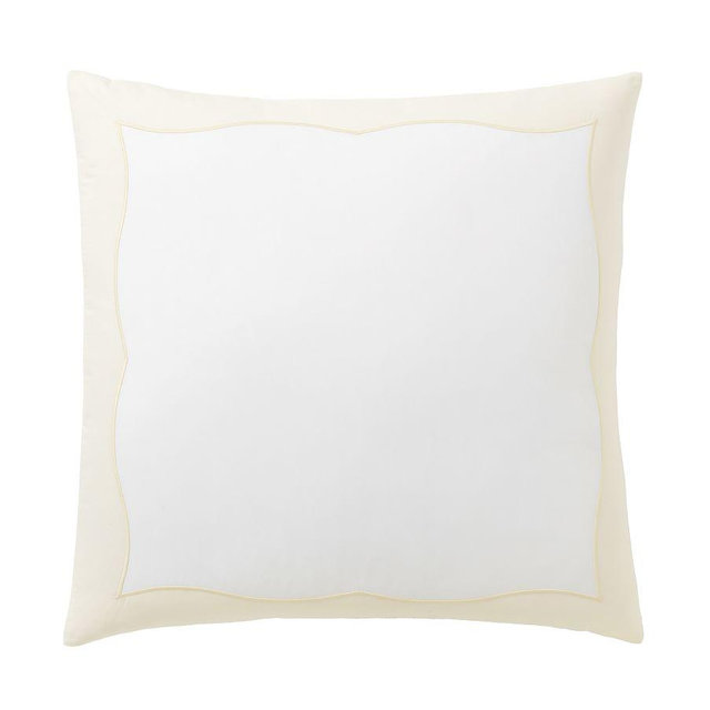 Flax Monique Lhuillier Daphne Organic Percale Sham, Euro