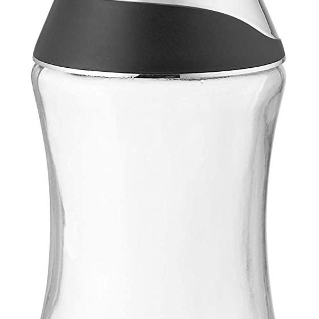 J&M Design Sugar Dispenser & Shaker For Coffee , Cereal , Tea & Baking with Pouring Spout and Lid for Easy Spoon Measuring Pour - 7.5oz Glass Jar Container - Dishwasher Safe