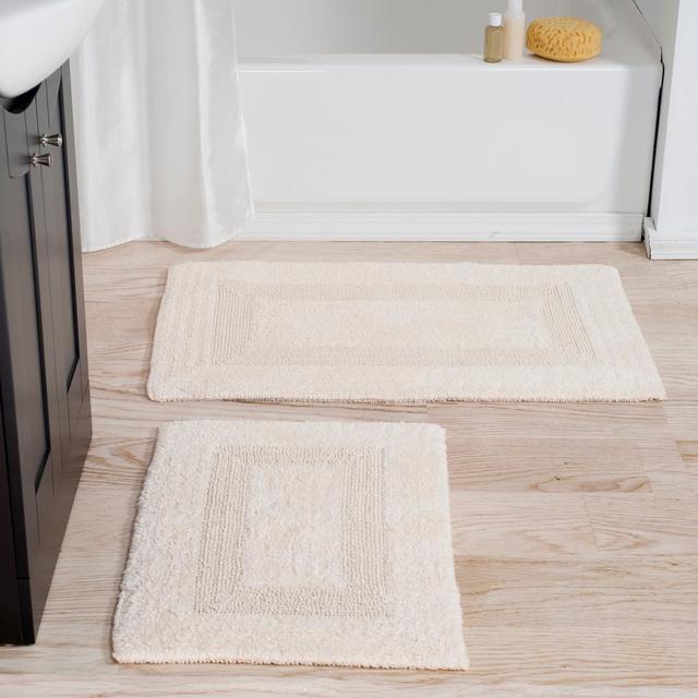 Lavish Home 2-Piece Bathroom Rug Set, Ivory