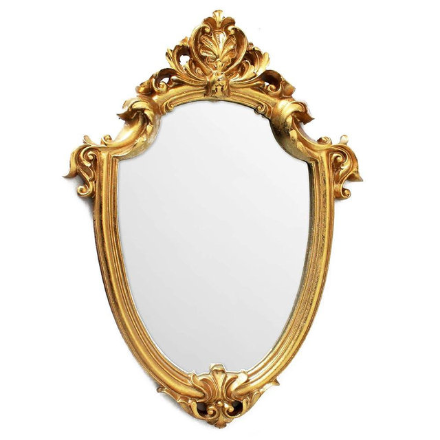 BetyHom Vintage Gold Resin Frame Decorative Wall Mirror (11.2X16.5)