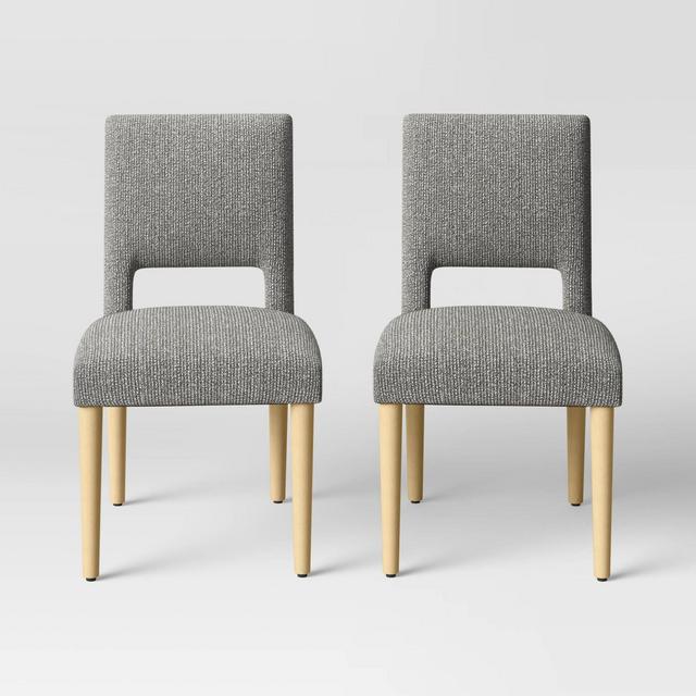 2pk York Open Back Dining Chairs Black/White Woven - Threshold™