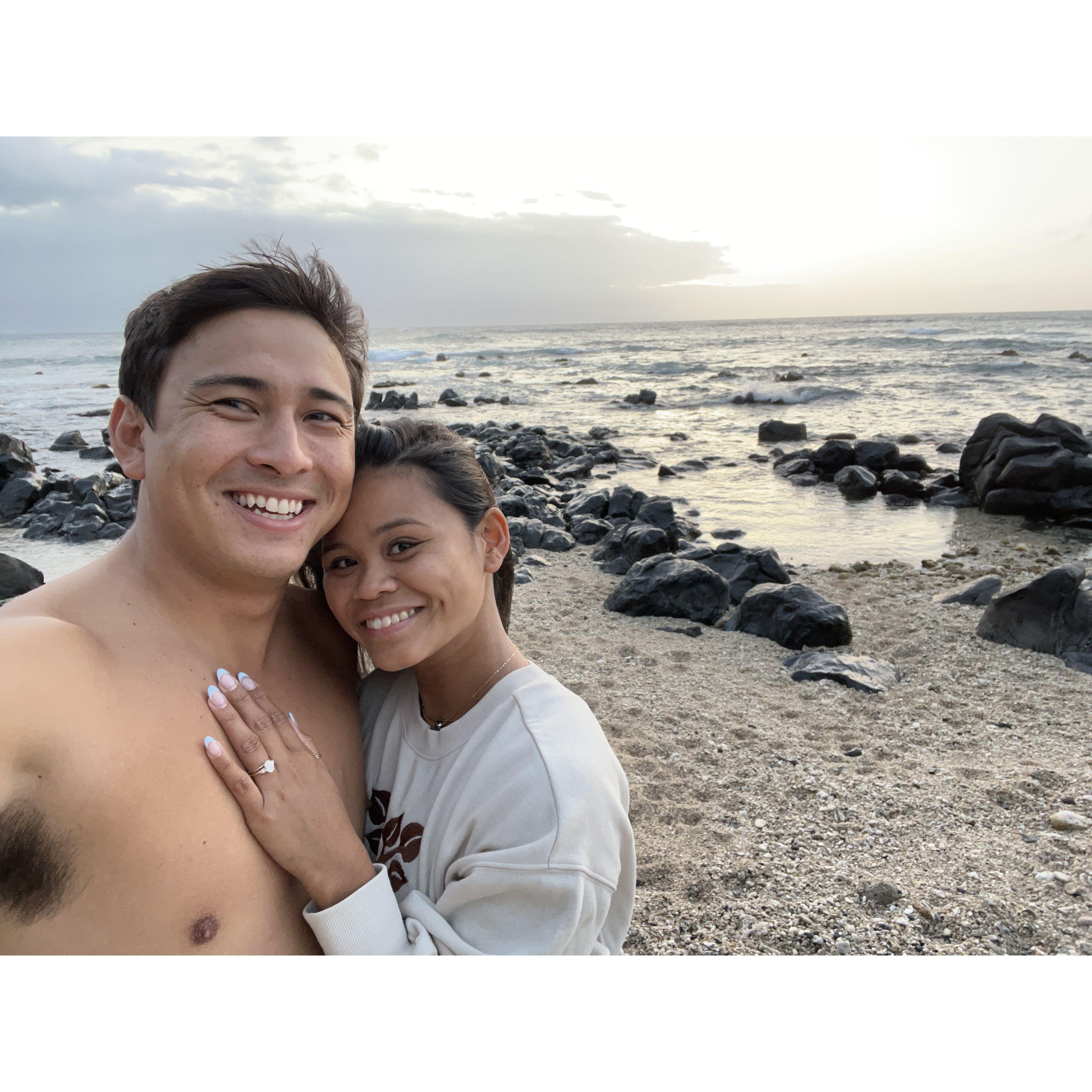 Noah proposed on 6/3/24 in one of their favorite places to spend time together with their dog, Koa. It just so happens to be the same place Noah's parents got married.
