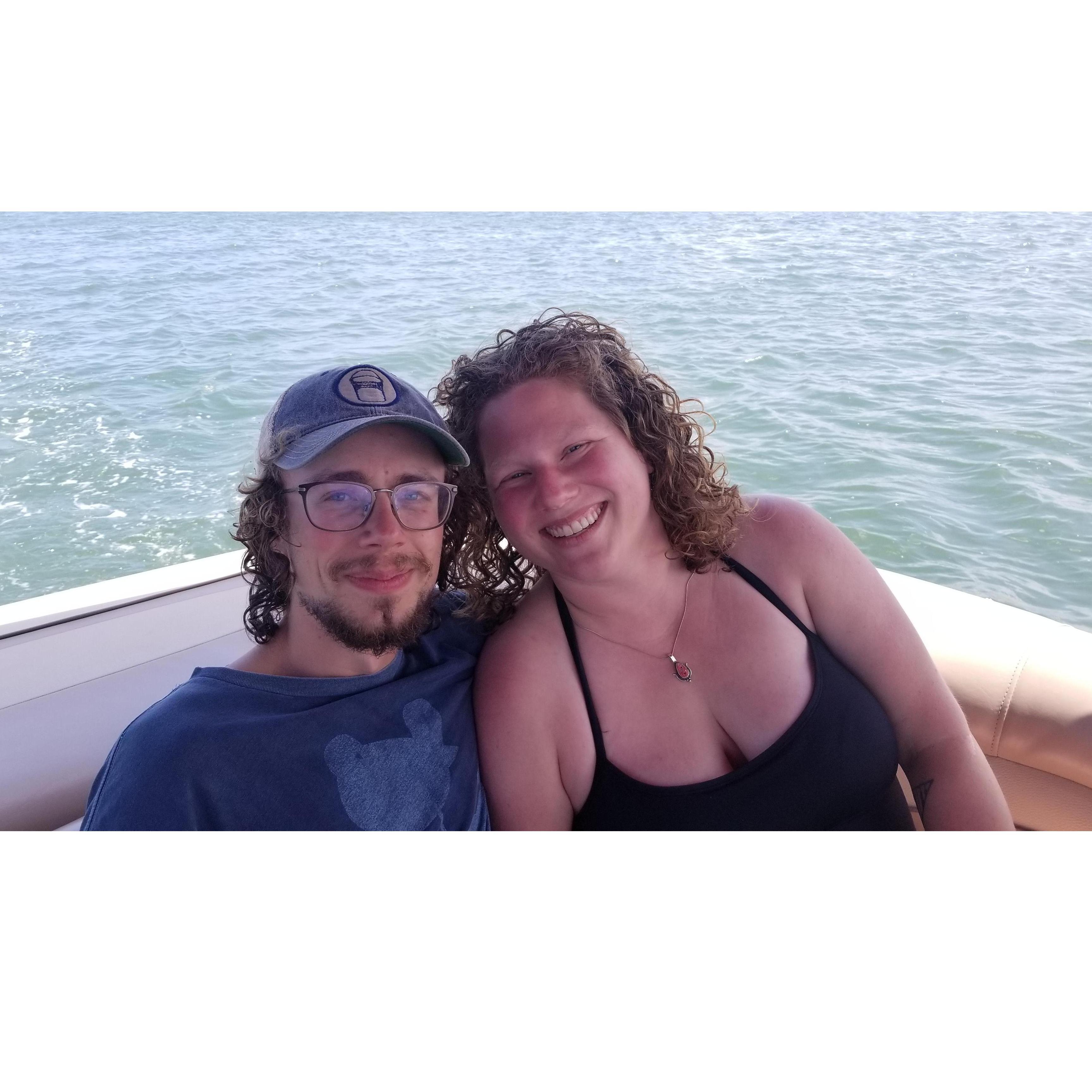2019 on a boat in Florida with family