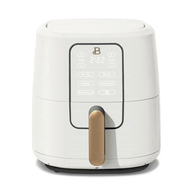 Beautiful 6-Quart Digital Air Fryer, TurboCrisp Technology, Touch-Activated Display, 1750W, 90–400°F, Dishwasher-Safe Basket
