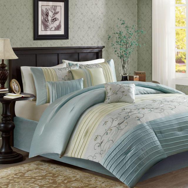 Madison Park Serene 7-Piece King Comforter Set in Aqua