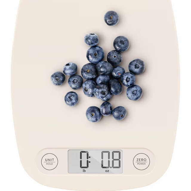 Greater Goods Digital Kitchen Scale - Cooking, Baking, Meal and Food Prep Scale, Weighs in Grams, Pounds and Ounces, Birch White