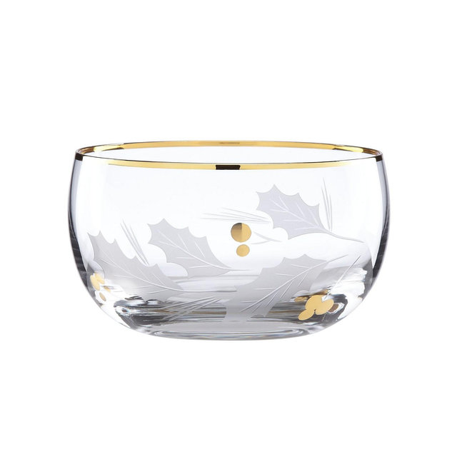 Lenox Holiday Gold Glass Nut Bowl