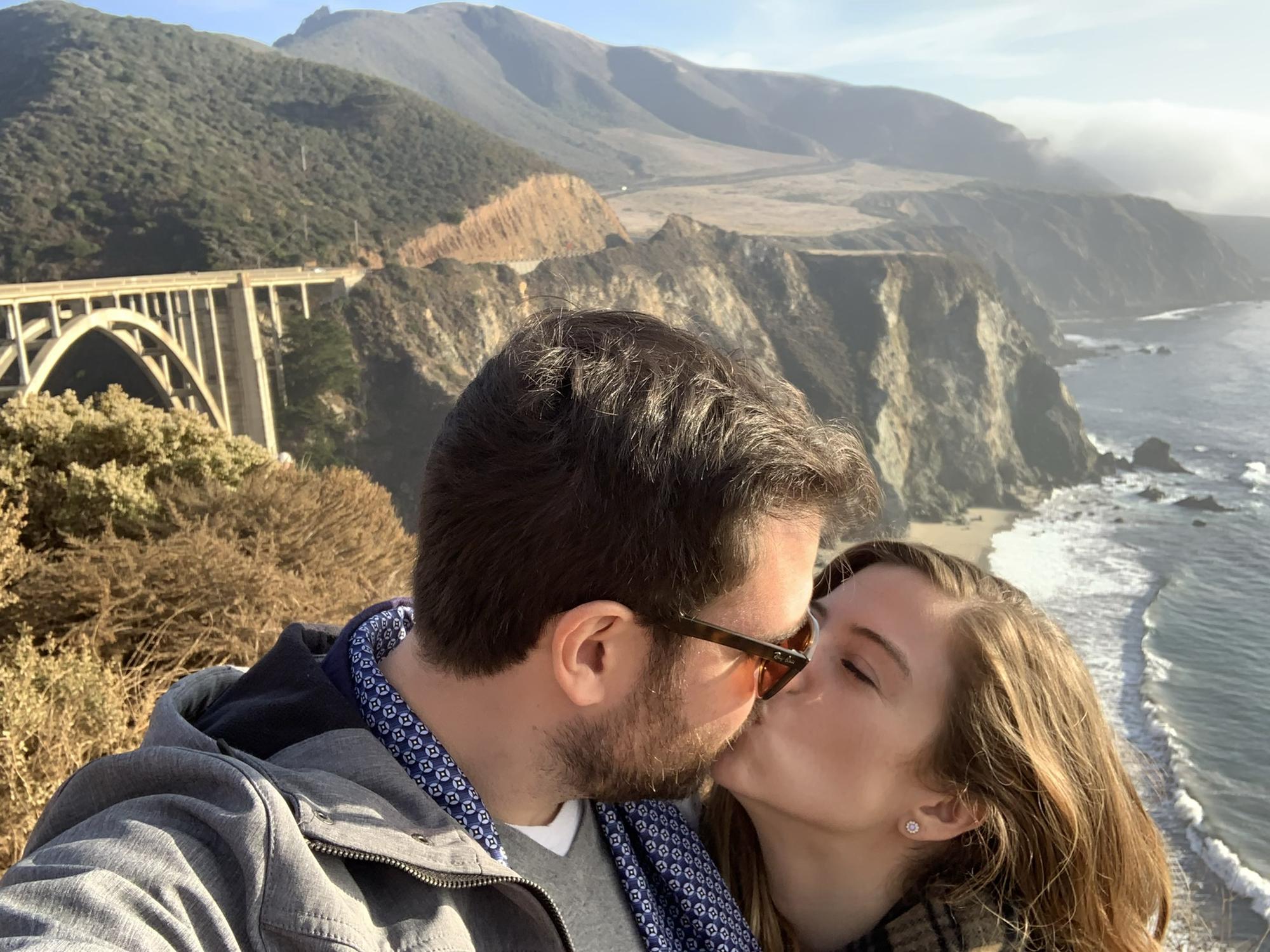 Driving a convertible down the California Coast: Bixby Bridge, Big Sur