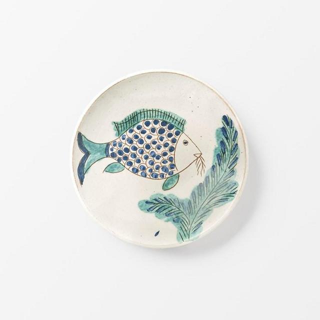 Side Plate Fish Ø20 cm, Ceramics, Round, Blue White