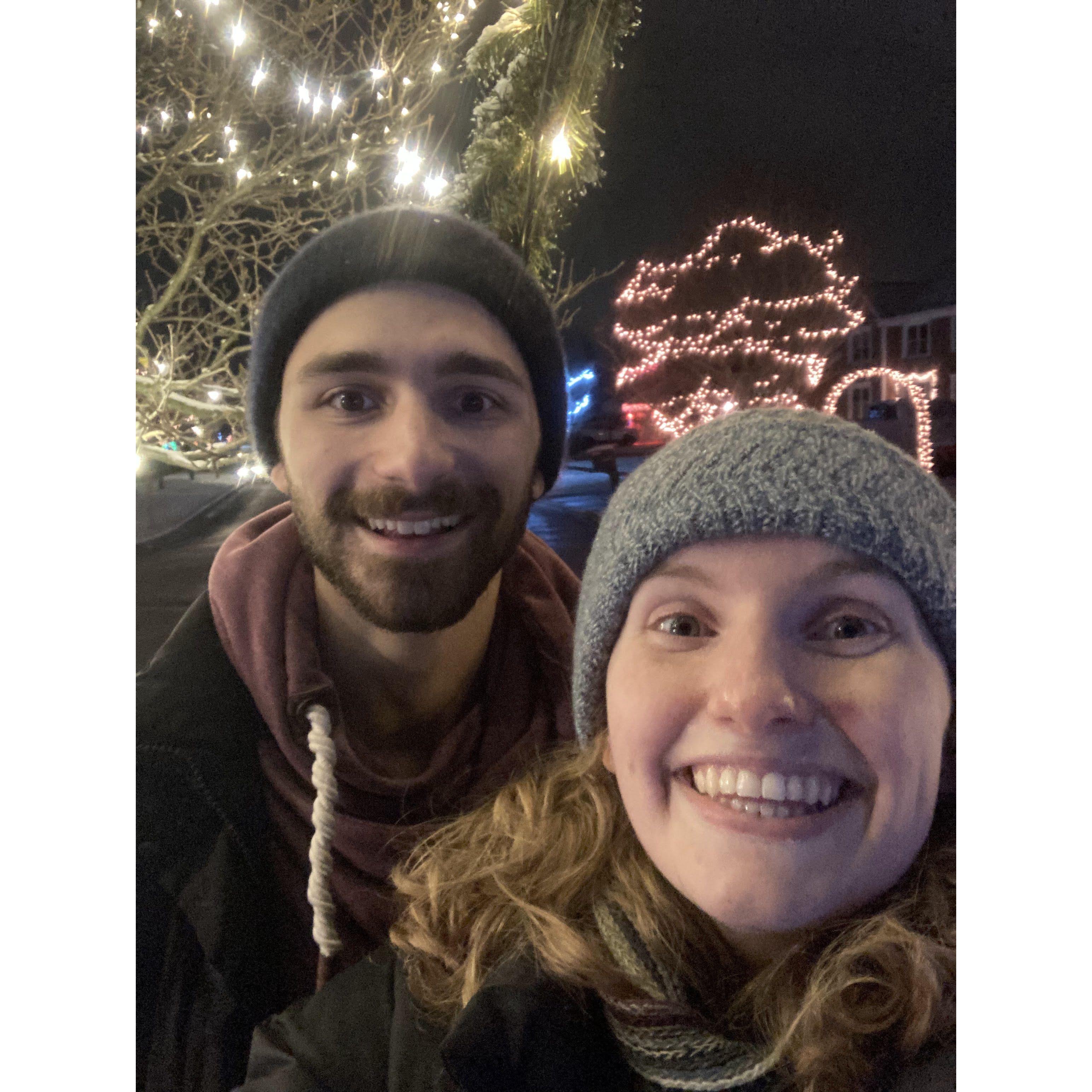 Looking at Christmas lights in Buffalo