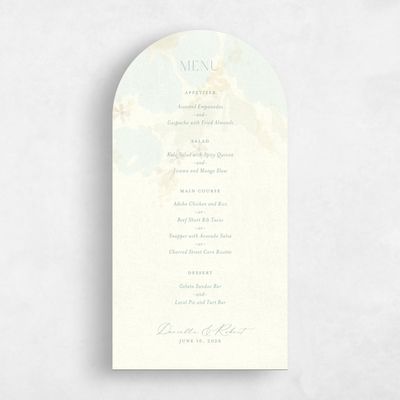 Blue Arch Wedding Menu - Elidure