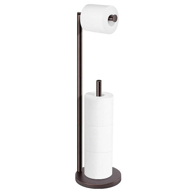 Toilet Paper Holder Stand,Toilet Paper Holder Free Standing,Bronze Toilet Stand Holder for 4 Rolls,Toilet Paper Storage by Bathth