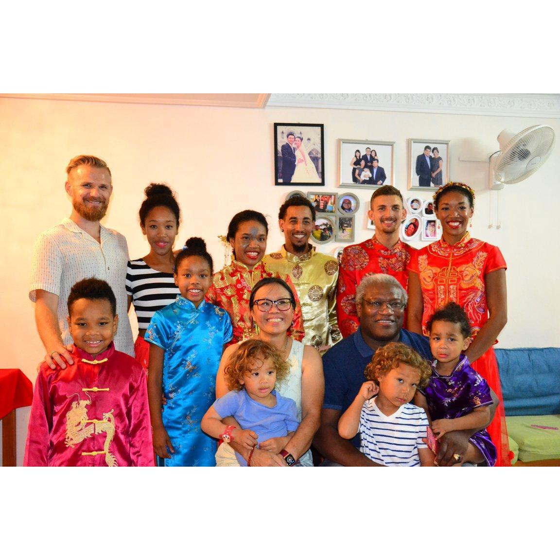 Ij's immediate family at the Tea Ceremony