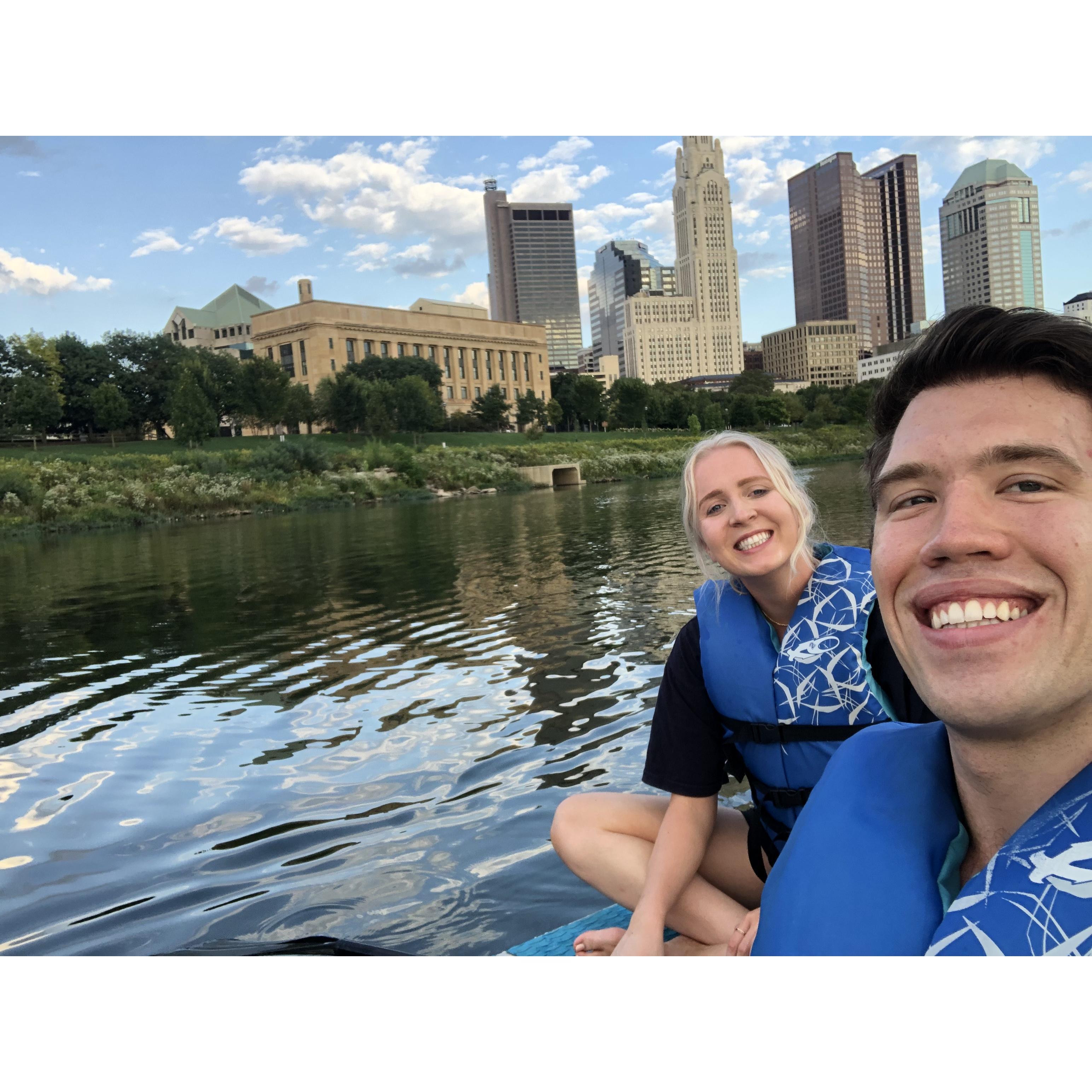 paddleboarding on the Scioto River
