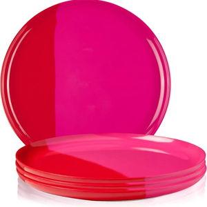 Melamine Dinner Plates | Set of 4 | Red/Fuchsia