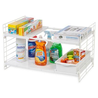 IRIS® Expandable Sliding Drawer Under-sink Organizer in White