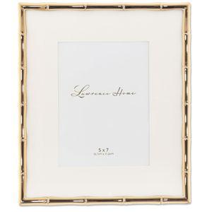 Lawrence Frames Bamboo Design Metal Frame, 8x10, Matted 5x7, Gold