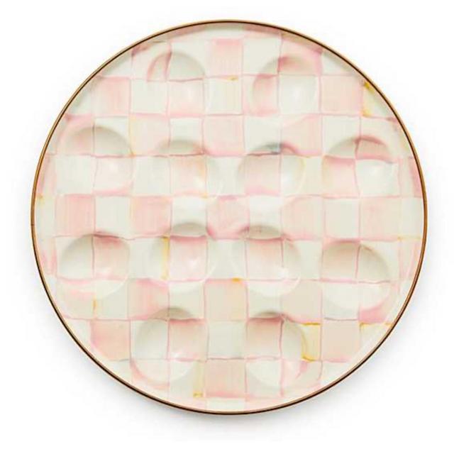 Mackenzie-Childs Rosy Check Egg Plate