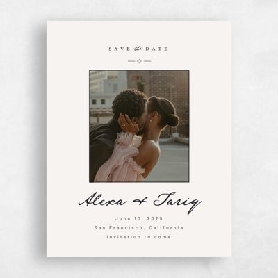 Light Oatmeal, Beige Wedding Save the Date - Finnian Photo