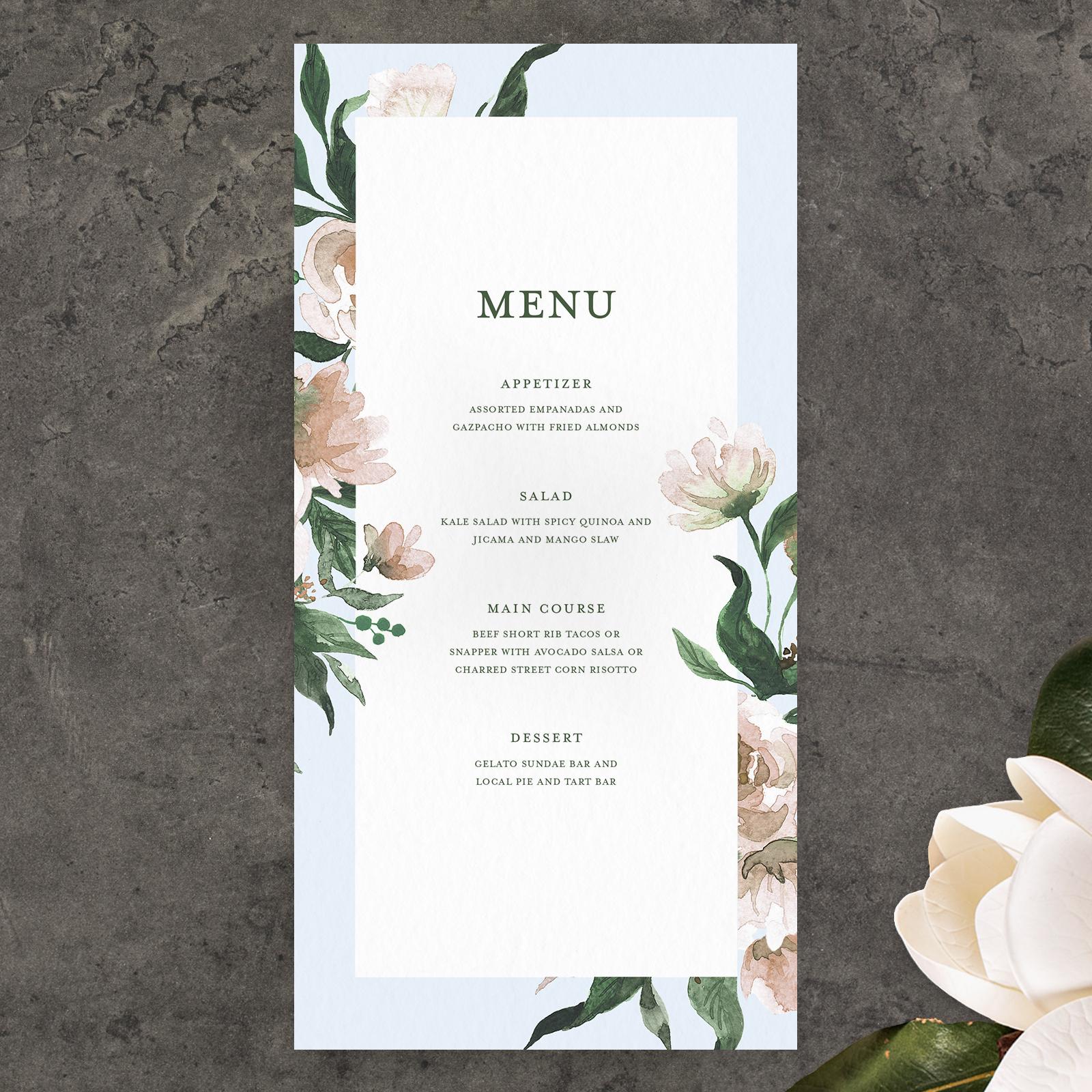 Zola Wedding Menus Brookstone