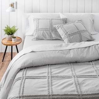 Skylar Textured Plaid Chenille 3-Piece Comforter Set