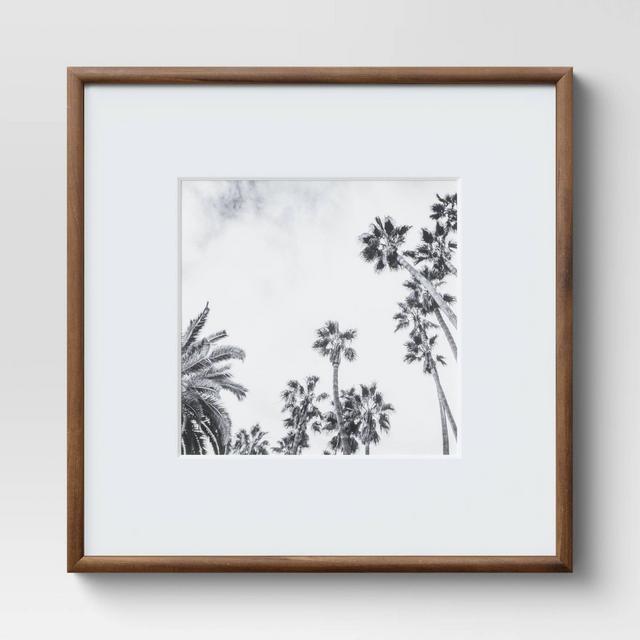8" x 8" Matted Narrow Rounded Floating Gallery Frame Walnut - Project 62™