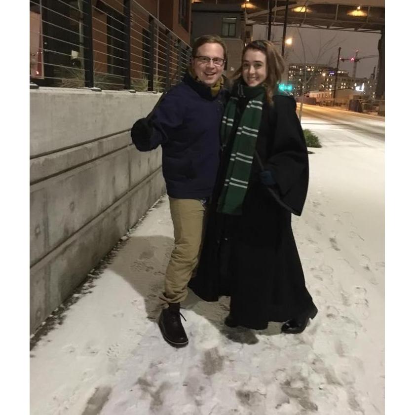We were heading to Harry Potter pub trivia in Portland during the Snow-pocalypse of 2016