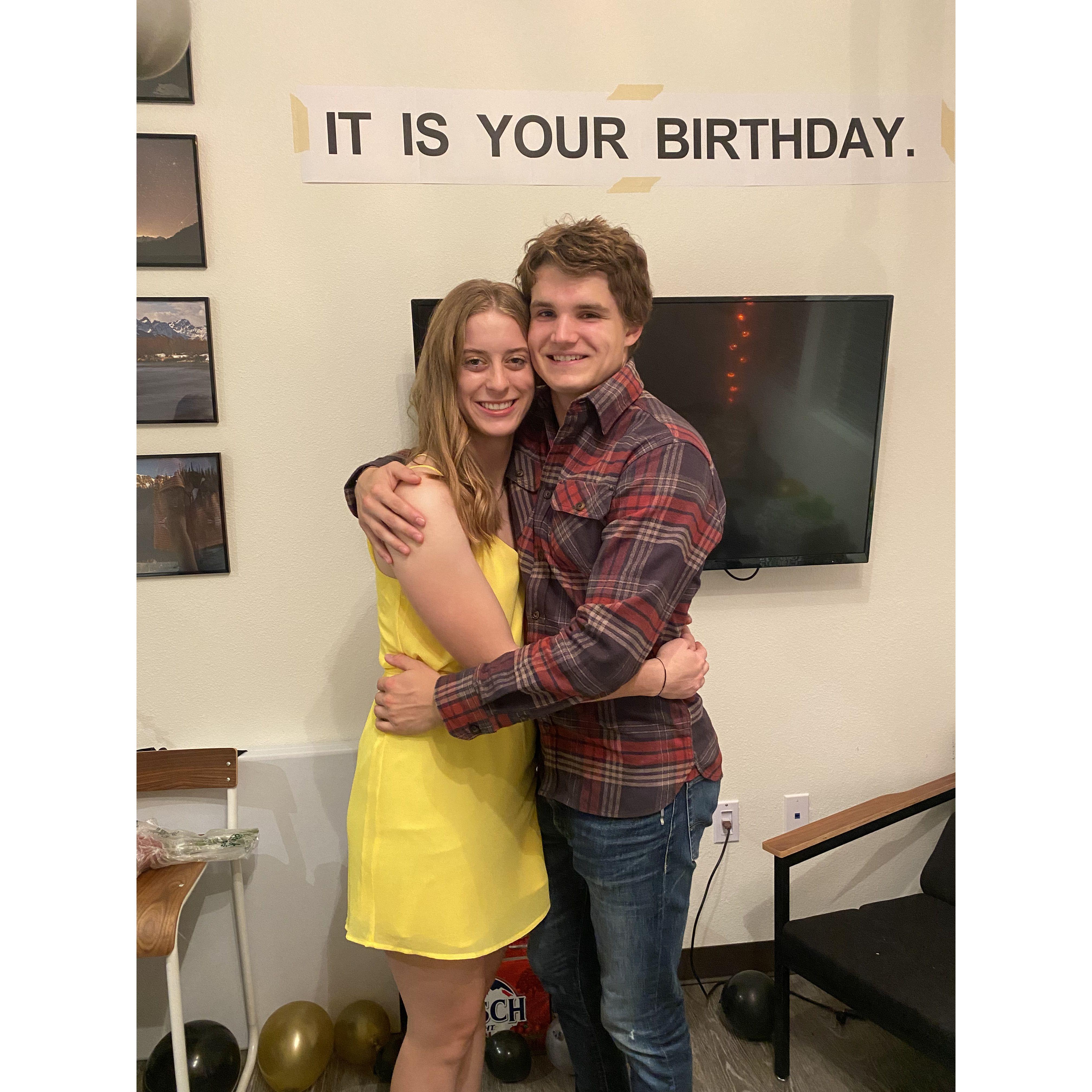 October 2022 - Enjoying a "The Office" themed celebration for Celeste's 21st birthday
