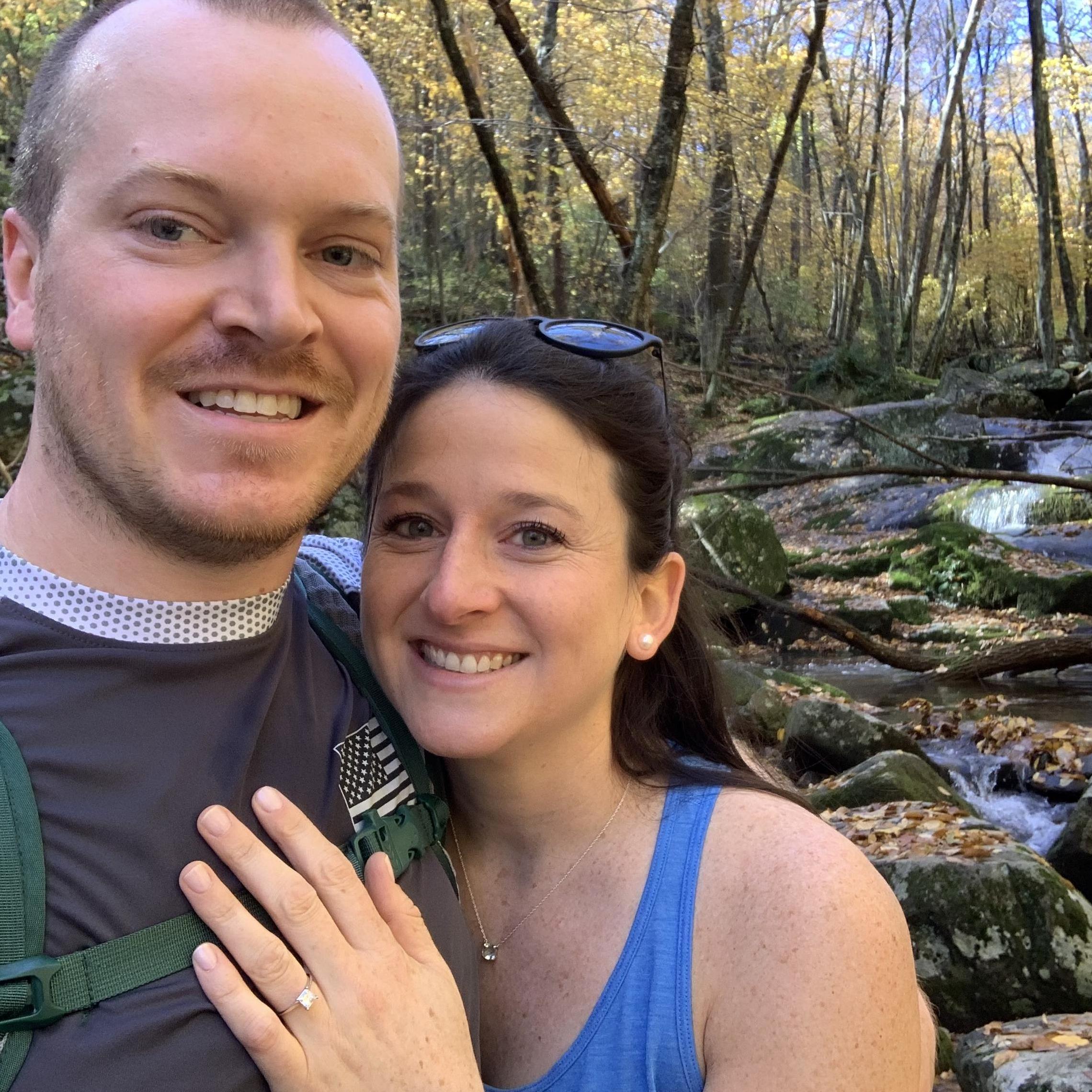 The spot where we got engaged - along the rose river trail in Shenandoah National Park!