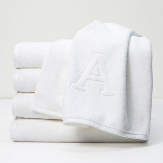 Matouk Auberge Monogrammed White Hand Towels