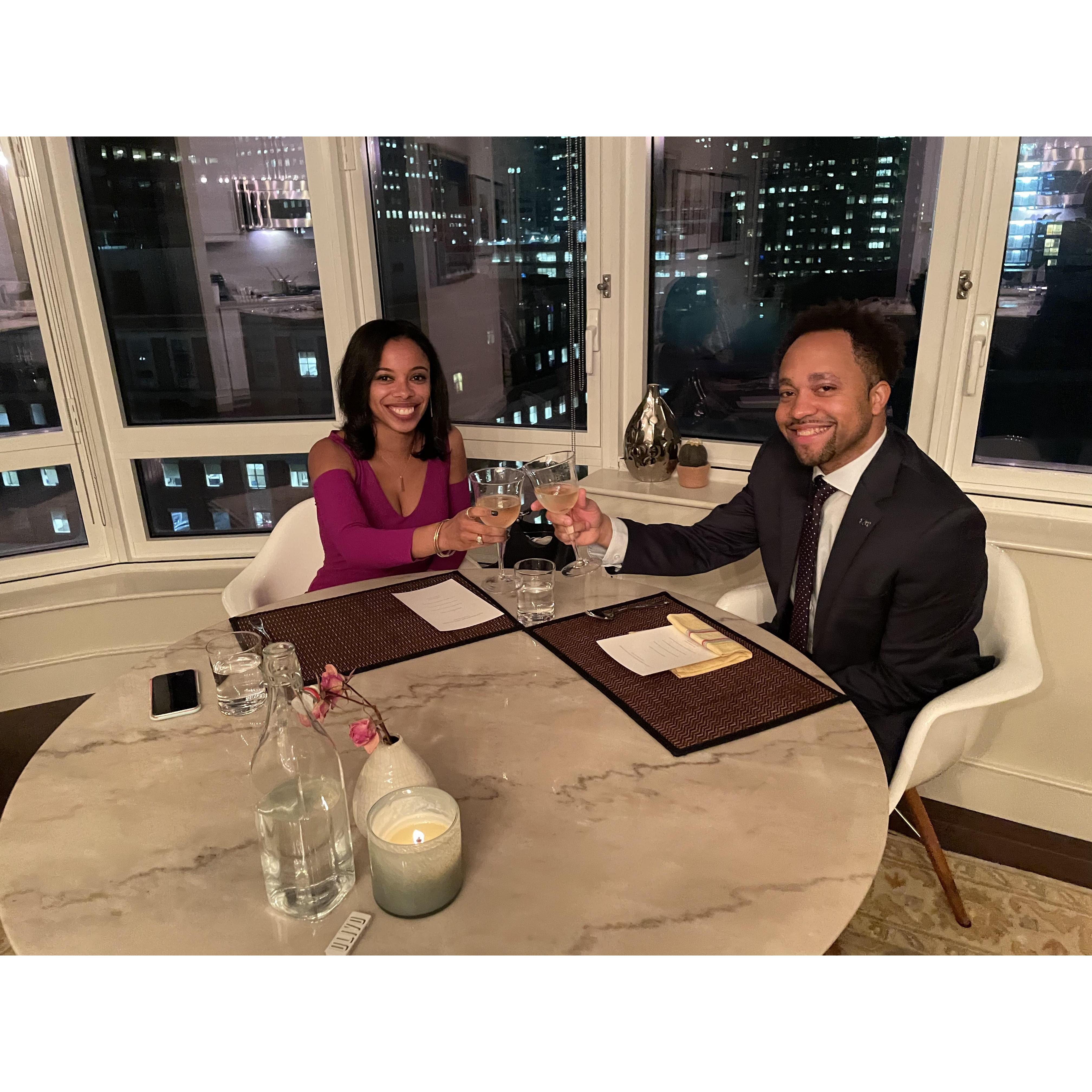 Our 1-year anniversary celebration and the pre-proposal rouse!