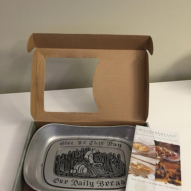 Wilton Armetale Give Us This Day Large Bread Tray - Matte Finish