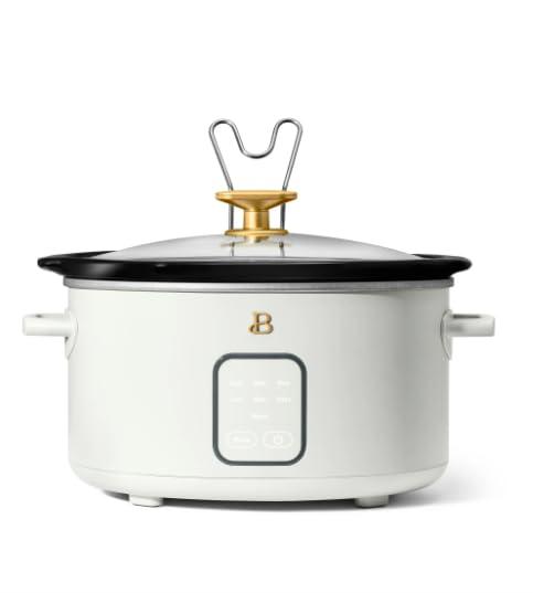 Beautiful 4Qt Slow Cooker with Touch-Activated Display, by Drew Barrymore (White)