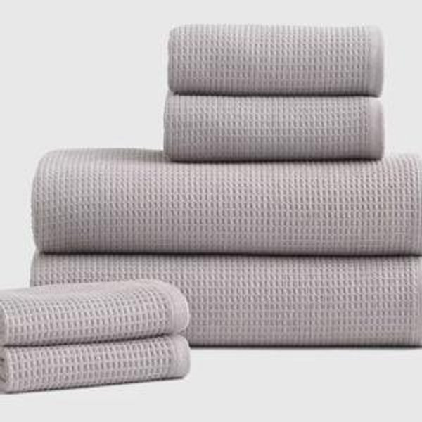 Turkish Waffle Terry Bath Towel Bundle - Grey