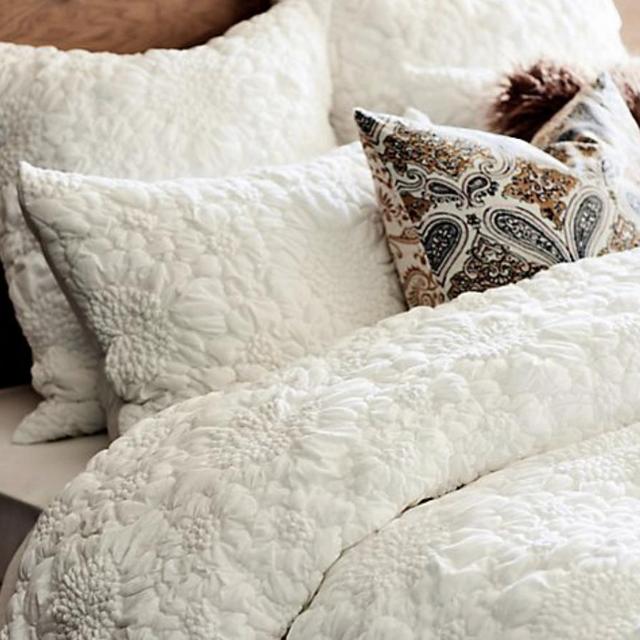 Textured Piazza Jersey Quilt - Ivory/Queen