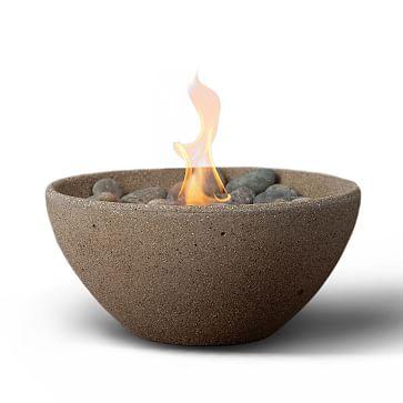 Terraflame Basin Firebowl, 11in, Antique White
