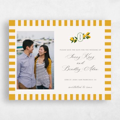 Yellow Wedding Save the Date - Limone Photo