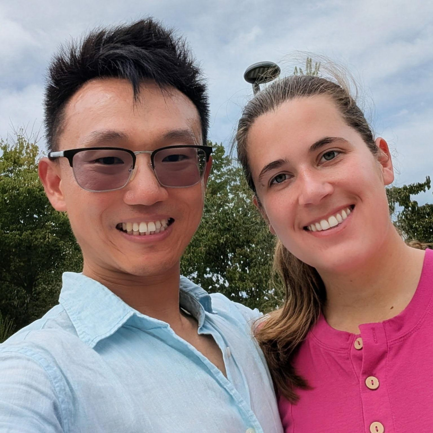 This was on our 3rd date. Qing packed a picnic and drove to Tulsa after church, where we had a picnic by the lake at the gathering place.