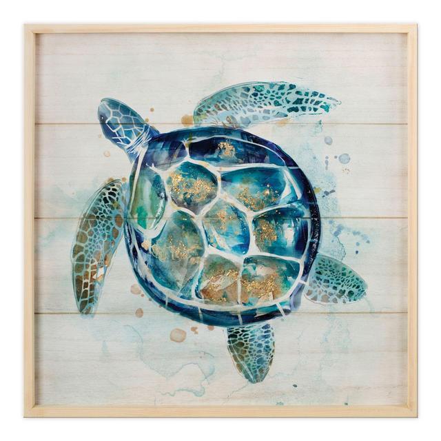 Wadou Turtle 20-Inch x 20-Inch Wooden Framed Print Wall Art