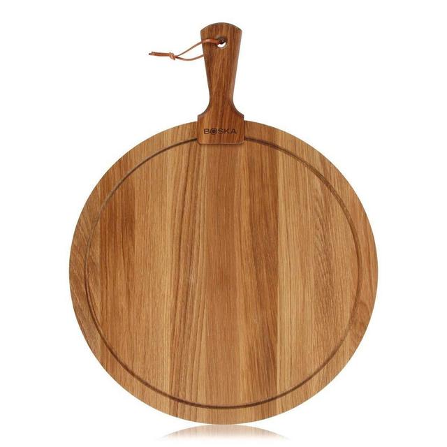 Boska Holland Life Collection Friends Round Wood Cheese Board with Handle, Large