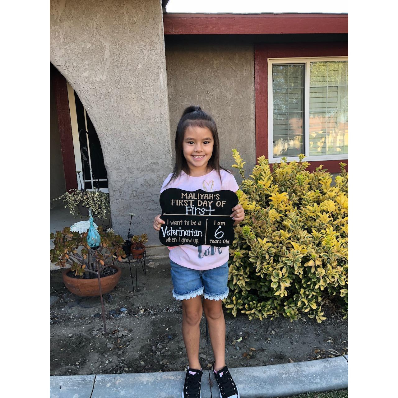 Maliyahs first day of first grade!