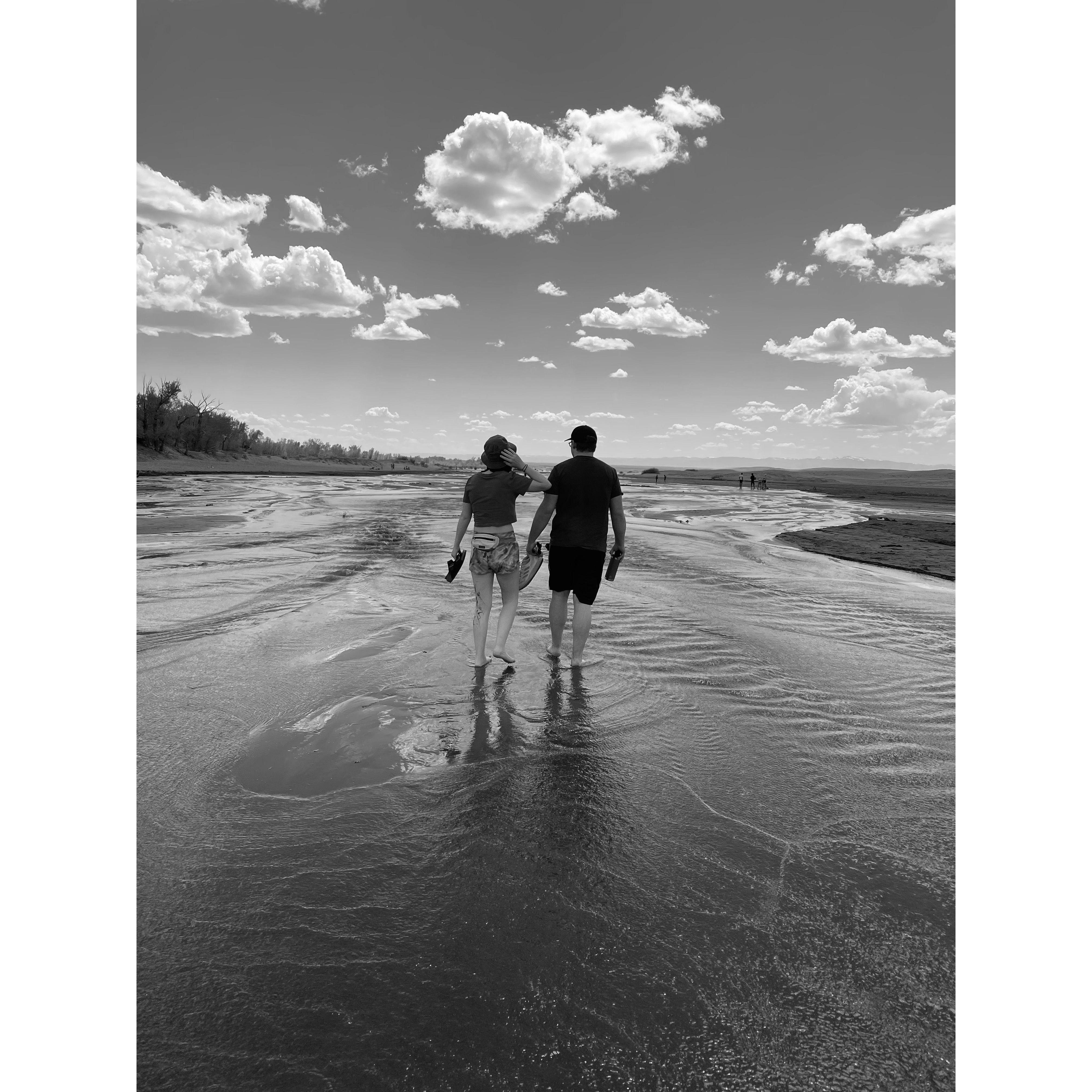 Walking in Great Sand Dunes National Park in summer of 2021.