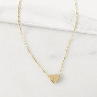 Personalized Gold Heart Slide Pendant Necklace