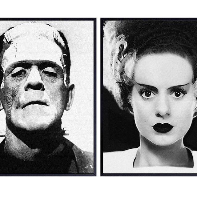 Frankenstein, Bride Poster Set - Gift for Vintage Hollywood Horror Monster Movie, Goth, Gothic Fan, Men, Teens, Kids Bedroom - 8x10 Funny Photo Photograph Wall Art Decor, Room Decorations Pictures