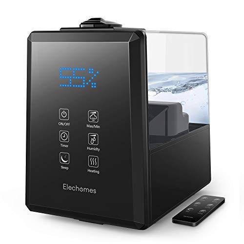 Elechomes UC5501 Ultrasonic Humidifier 6L Vaporizer Warm and Cool Mist for Large Room Baby Bedroom with Remote, Customized Humidity, LED Touch Display, Sleep Mode, 12-40 Hours, 550ml/h Max Humidity