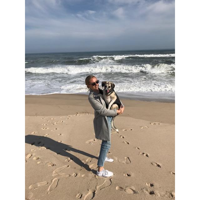 Tater tot and Erin in East Hampton