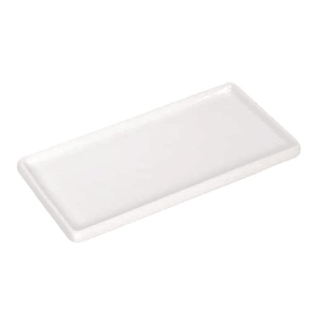 Ceramic Soap Dispenser Tray for Kitchen and Bathroom, Modern and Farmhouse Rectangle Service Tray - White(1 Pc)