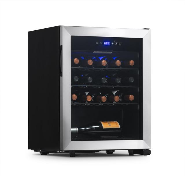 NewAir Freestanding 23 Bottle Compressor Wine Fridge in Stainless Steel, Adjustable Racks and Exterior Digital Thermostat