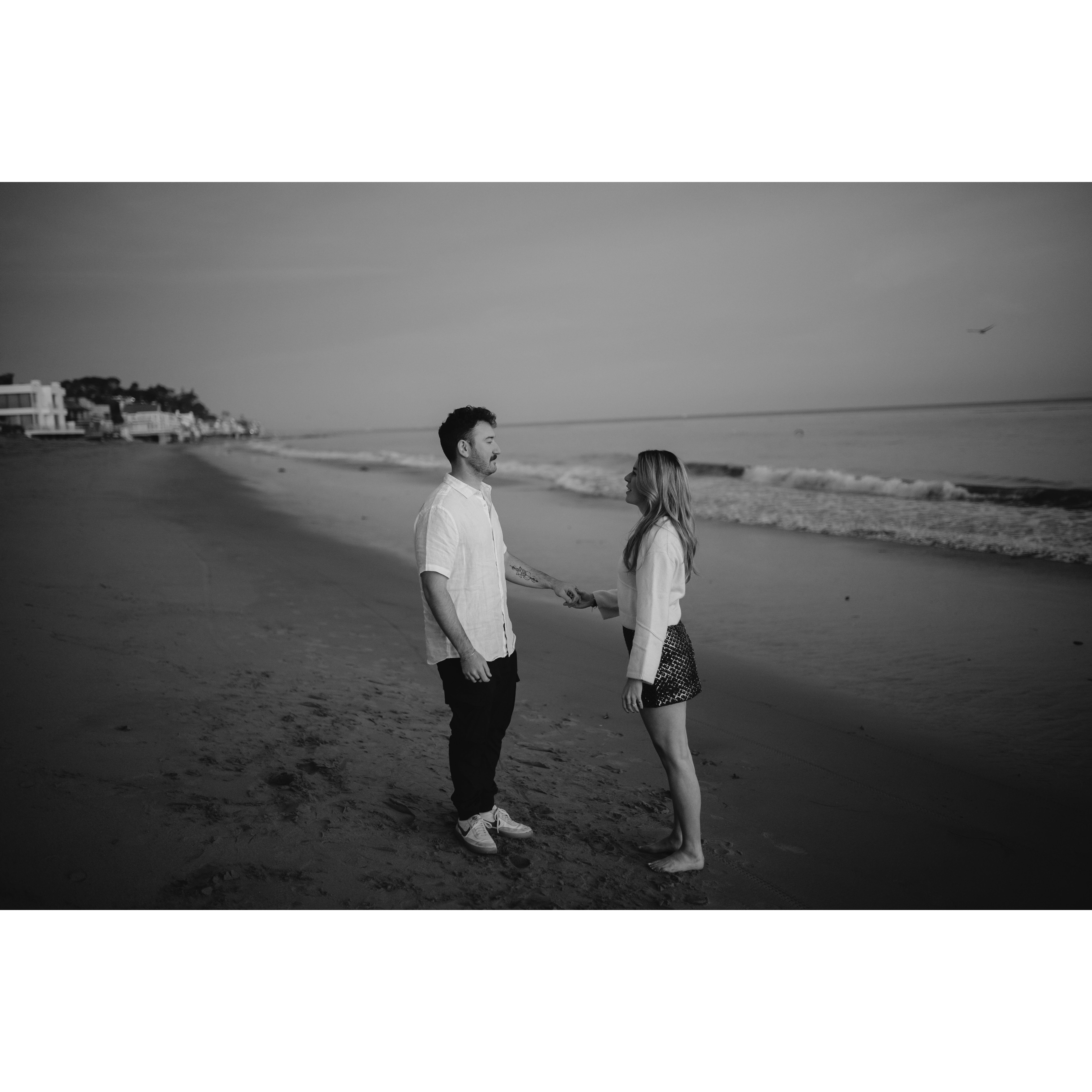 On the beach right after we got engaged.